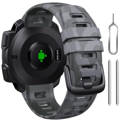 Bandkids 22mm Camouflage Bands for Garmin Instinct Watch,Soft Waterproof Silicone Replacement Watch Strap for Garmin Instinct 2 / Instinct Esports/Instinct Solar/Tide/Tactical