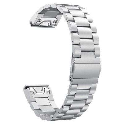 BCMCBV For Fenix 5/Fenix 6 Pro Watch Band Quick Fit Stainless Steel Metal Watch Strap for Garmin Fenix 5 Plus,Forerunner 935/945 (Color : Sliver)