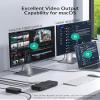 GiGimundo 20-in-1 Docking Station | PD Charger+HDMI 4K 60Hz+DP 4K 60Hz+VGA+Ethernet+SD/TF+Audio+Volume Knob+Security Lock, Laptop Docking Station for Windows/Dell/HP/Lenovo view 4