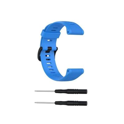 CYSUE Silicone Smart Watchband + 3pcs Anti-Dust Cap For Garmin Forerunner 945 935 Fenix 5 Plus Smartwatch Bracelet Wristband (Color : Blue)