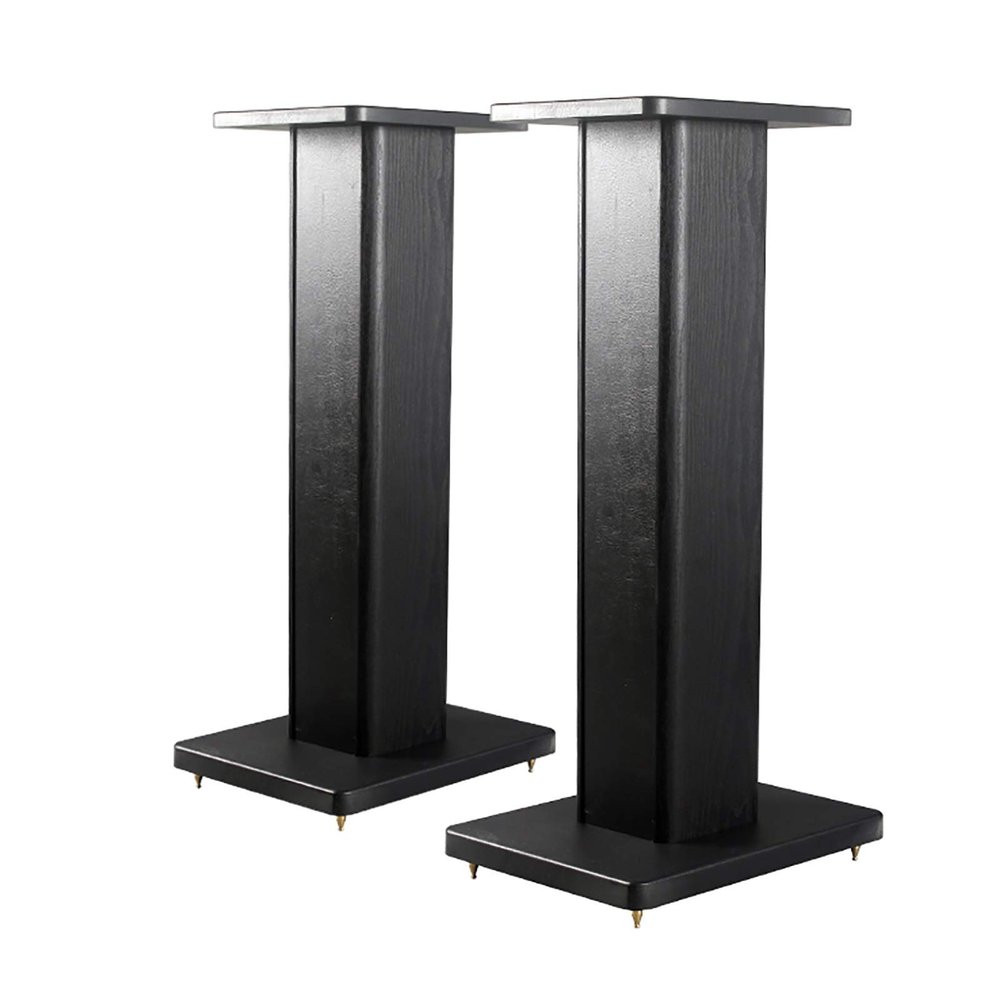 Speaker Stands,1 Pair Wood Grain A Set of 2 Wooden Bases, Comes with Pure Copper Feet, for Medium to Large Bookshelf Speakers