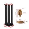 Speaker Stands,Steel Bookshelf with Double Layer Wooden Platform Base, for Medium to Large Bookshelf Speakers, Easy Assembly view 2