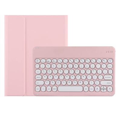 KMXDD Keyboard Case Compatible with iPad Air 11 inch M2 2024, iPad Air 10.9 inch 4th & 5th gen - 2020,2022/ iPad Pro 11 4th 3th 2th Gen Keyboard Case Round Key Removable Keyboard,Pink