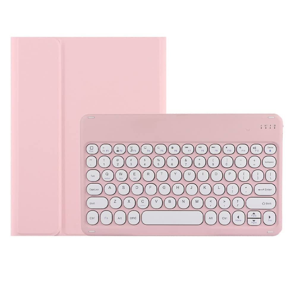 KMXDD Keyboard Case Compatible with iPad Air 11 inch M2 2024, iPad Air 10.9 inch 4th & 5th gen - 2020,2022/ iPad Pro 11 4th 3th 2th Gen Keyboard Case Round Key Removable Keyboard,Pink