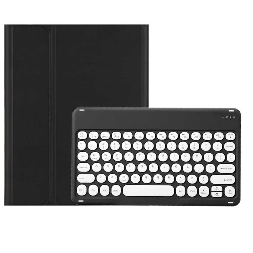 KMXDD Cute Keyboard Case Compatible with iPad Air 11 inch M2/ Air 5th 4th Gen 10.9 inch/iPad Pro 11 inch 4th 3th 2th 1st Gen Keyboard Case Round Key Removable Bluetooth Keyboard Cover (Black)