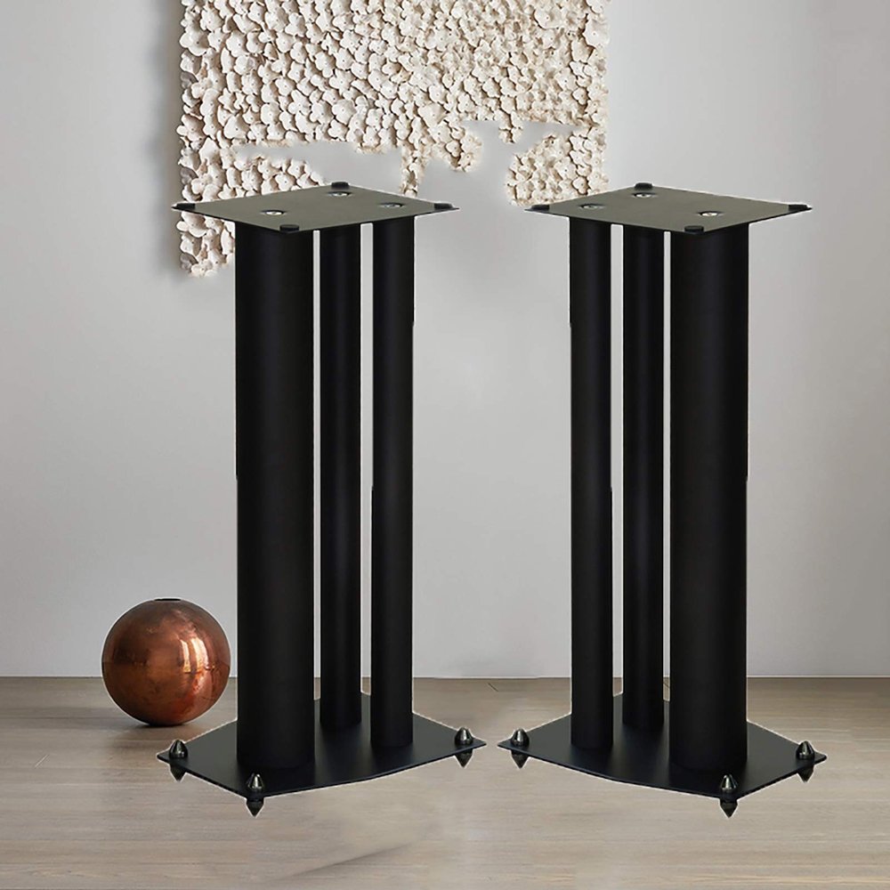 Speaker Stands,1 Pair Metal Set of 2 Steel Base Supports, for Medium to Large Bookshelf Speakers, Weight Up to 30lbs - 1 Pair