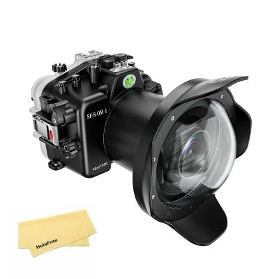 Seafrogs Underwater Housing for Olympus OM System OM-1+ WA005A Dome Port kit [40M/130FT] Waterproof Scuba Diving Case for Olympus OM1 with 12-100mm f/4.0 is PRO Lens