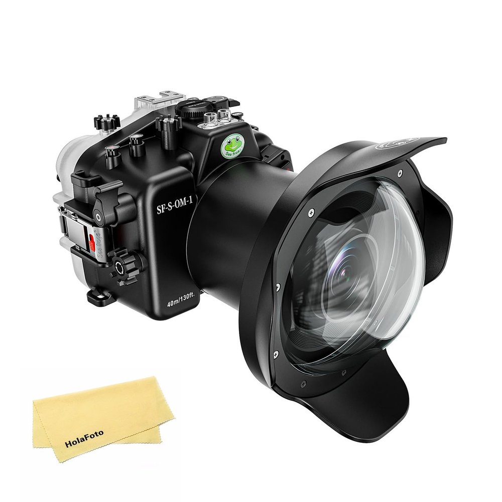 Seafrogs Underwater Housing for Olympus OM System OM-1+ WA005A Dome Port kit [40M/130FT] Waterproof Scuba Diving Case for Olympus OM1 with 12-100mm f/4.0 is PRO Lens