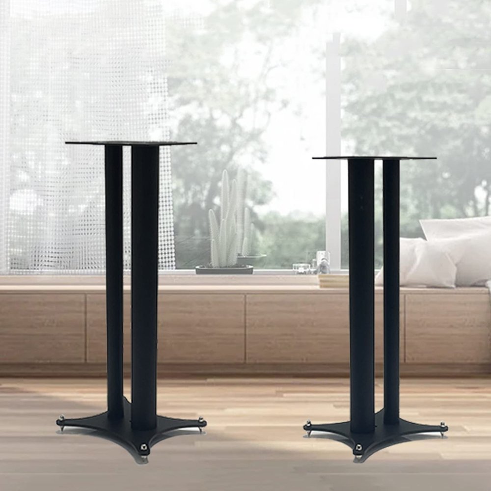 Speaker Stands,All Steel Bookshelf Holds Satellite and Bookshelf Speakers Up to 60kg/132lbs, Enhanced Listening Experience