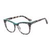 bullabulling Reading Glasses Blue Light BlockingComputer Square Spring Readers (gray flower, 3.0, multiplier_x) view 1