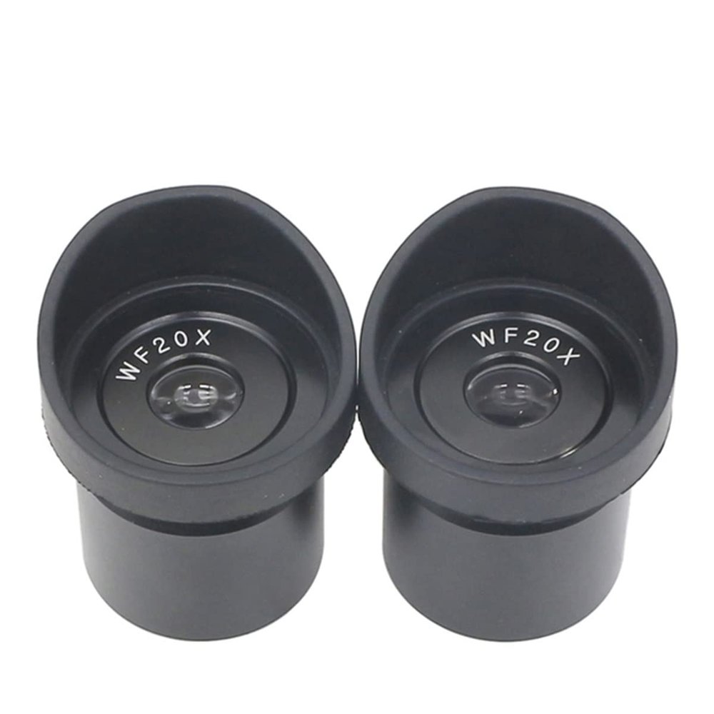 Lab Microscope Slides One Pair WF10X WF15X WF20X Eyepieces, for Stereo Microscope W/Rubber Eye Cups, Wide Field View Optical Lens Mounting 30mm 30.5mm Microscope Parts (Color : WF20-10-30.5x2)