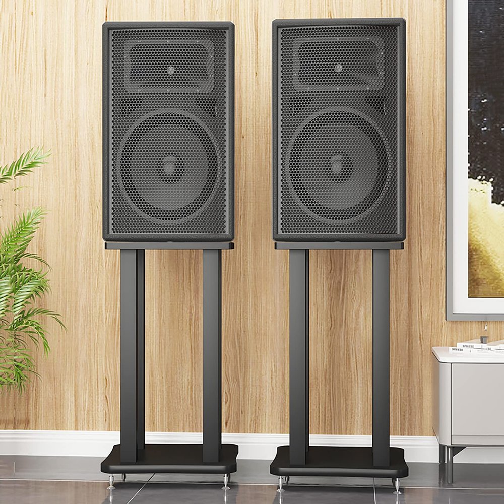 Speaker Stands,2pcs Surround Bookshelf with Adjustable Spikes, Improve Quality Sound