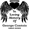 Personalized in Loving Memory of Angel Wings Heart Sticker 12 inches view 1