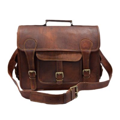 Madosh Genuine Vintage Camera Genuine Leather Men's Shoulder Bag Brown DSLR SLR Lens Protection Crossbody Bag Meduim Carry All Bag Laptop Crossbody Bag Travel