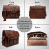 Madosh Genuine Vintage Camera Genuine Leather Men's Shoulder Bag Brown DSLR SLR Lens Protection Crossbody Bag Meduim Carry All Bag Laptop Crossbody Bag Travel view 2