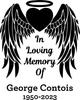 Personalized in Loving Memory of Angel Wings Heart Sticker 6 inches view 1