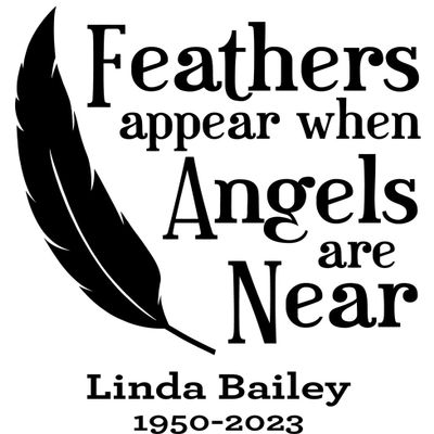 Personalized Feathers Appear When Angels are Near Memory Sticker 12 inches