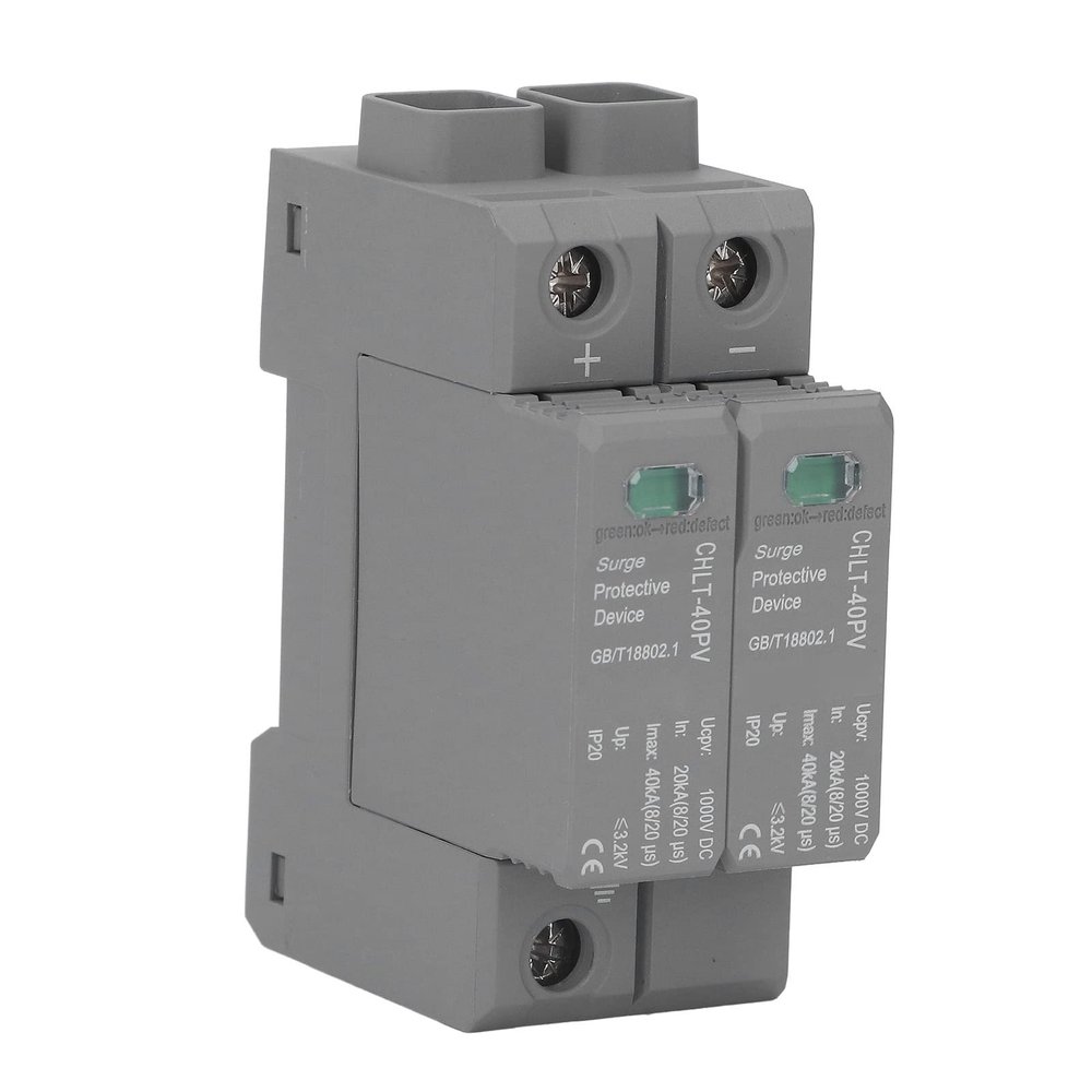 WOOXGEHM Voltage Surge Arrester Device, 2040KA 1000VDC 2P Surge Arrester Device, Strong Electrical Conductivity, High Precision Voltage Surge Arrester