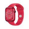 Apple Watch Series 8 (GPS, 45MM) - Red Aluminum Case with Red Sport Band, M/L (Renewed Premium) view 1