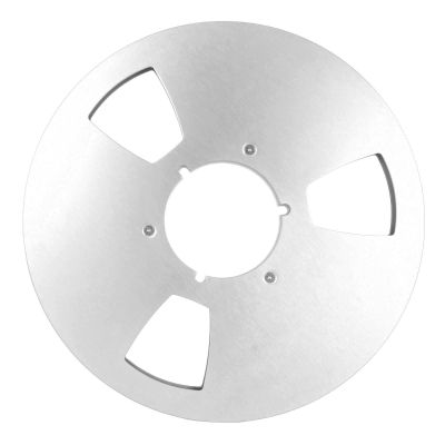 Jectse 1/4 10 Inch Takeup Reel, Aluminum Alloy Empty Take Up Reel to Reel Small Hub with 3 Hole, Universal Empty Tape Reel for Recording (Silver)