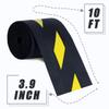 2 Pcs Floor Cord Cover for Office Carpet Wire Cover Under Desk Cable Grip Strip Management Hold Cords in Place for Power Cords Audio Cables Coaxial Cable (3.9 Width X 10Length) (Black and Yellow) view 3