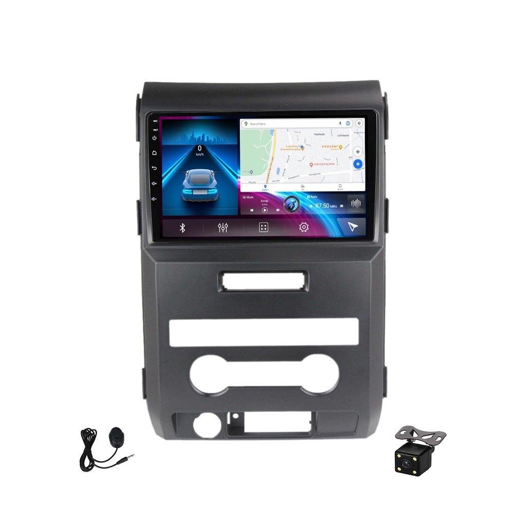 Android Car Stereo 9 Inch Touchscreen Bluetooth Car Radio for Ford F150 P415 Raptor 2008~2014 GPS in-Dash Navigation FM Radio Mirror Link DSP, with Backup Camera+Microphone,4g WiFi,8G+128G
