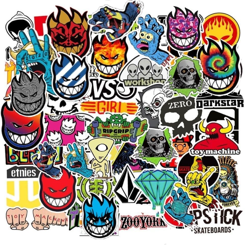100Pcs Skateboard Stickers Cool Waterproof Stickers for Laptop Water Bottle Suitcase Phone, Skateboarding Stickers Decal for Teens Boys Adults