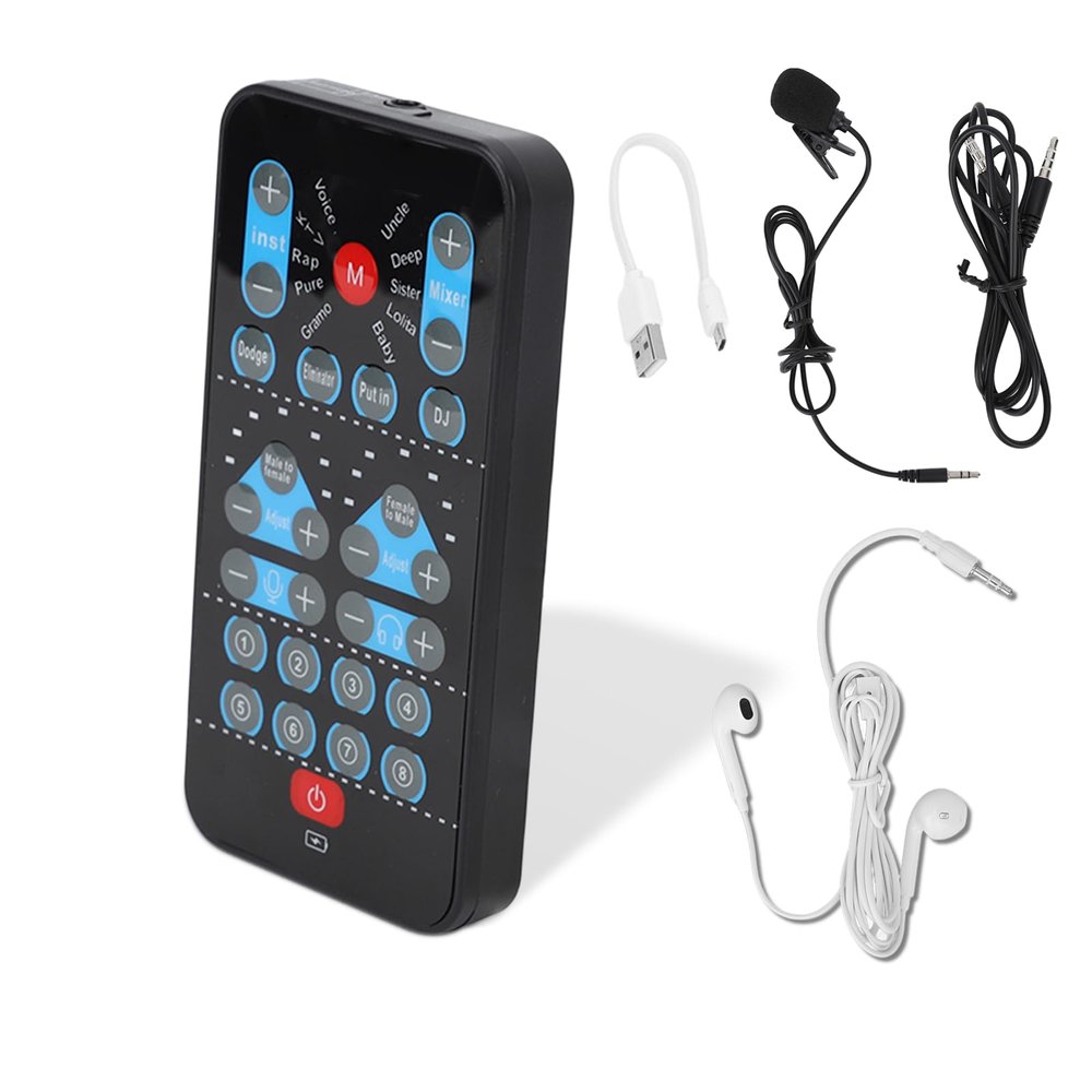 Mini Voice Changer Device, Portable 8 Sound Effects Support Multi Languages Handheld Sound Card for Adults, Kids, PC Mobile Phone