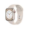 Apple Watch Series 8 (GPS + Cellular, 41MM) Starlight Aluminum Case with Starlight M/L Sport Band (Renewed Premium) view 1