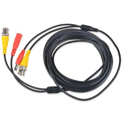 J-ZMQER 50ft Black BNC Video and Power Cable Wire Cord w/Connector Compatible with CCTV Camera