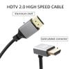 RIIEYOCA 90 Degree Down Angle UHD 4K HDTV Male to HDTV Male 18Gbps 2.0 Extender Coiled Cable Supports 4K@60Hz,1080p,ARC,3D,for Blu-ray Players,DVRs,HDTV,Roku Ultra Stretchable to 1.5M/5FT view 2