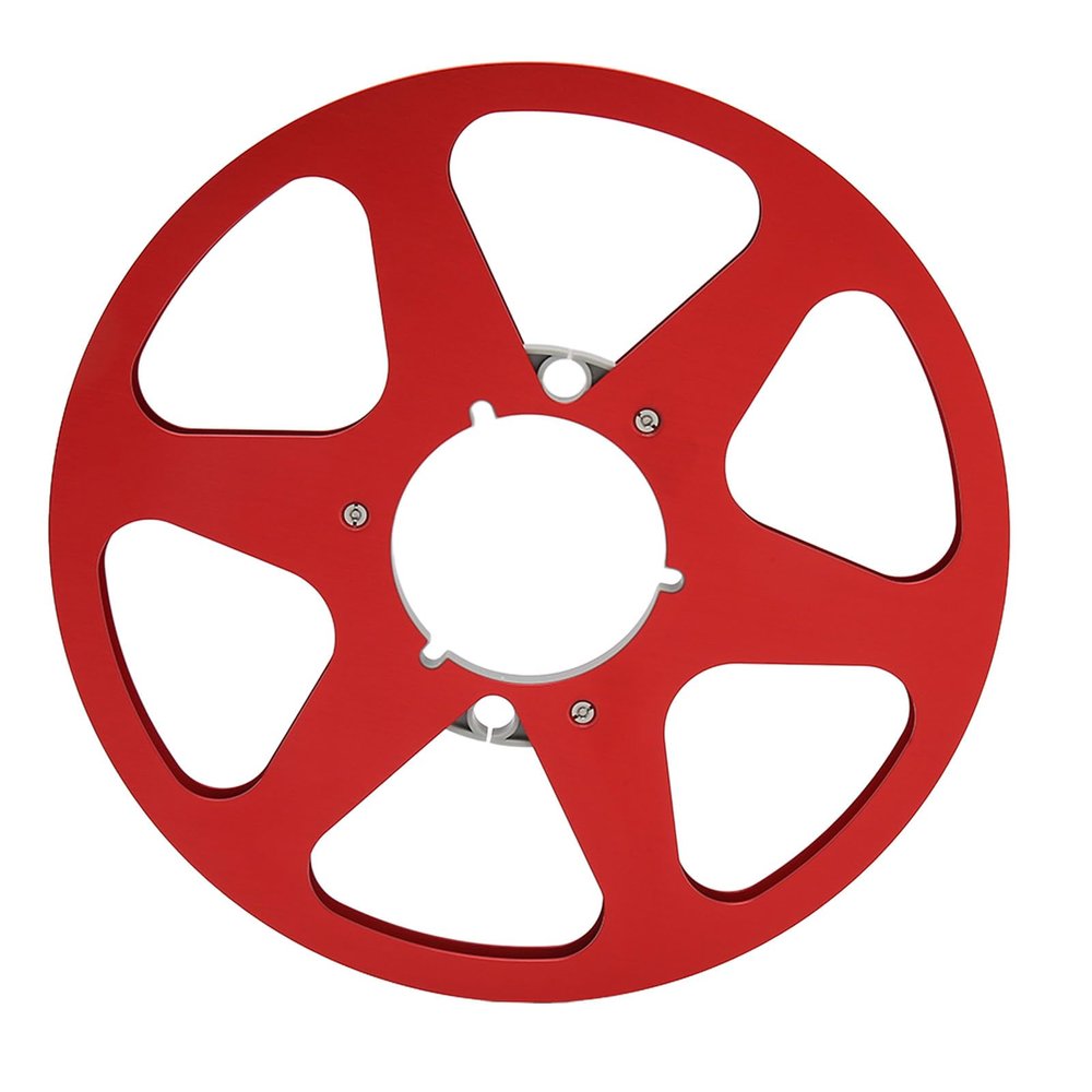 1/4 10 Inch Take Up Reel to Reel Small Hub,Aluminum Alloy Nab Open Reel Takeup Reel for 1/4in Tapes,6 Wind HolesUniversal Open Reel Takeup Reel (Red)