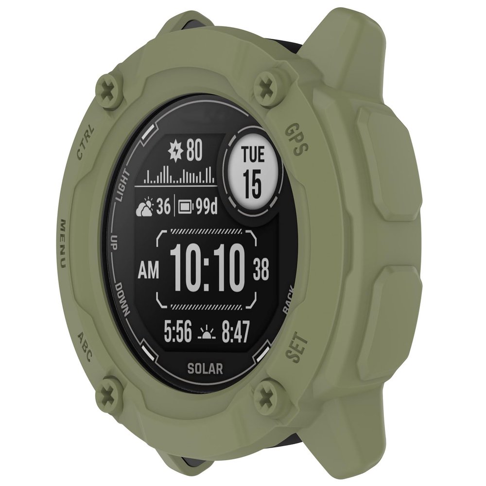 Case Intended for Garmin Instinct 2X Smartwatch, Soft Silicone Protector Case Cover Shell Protector Replacement Case Protective Frame for Garmin Instinct 2X (Green)
