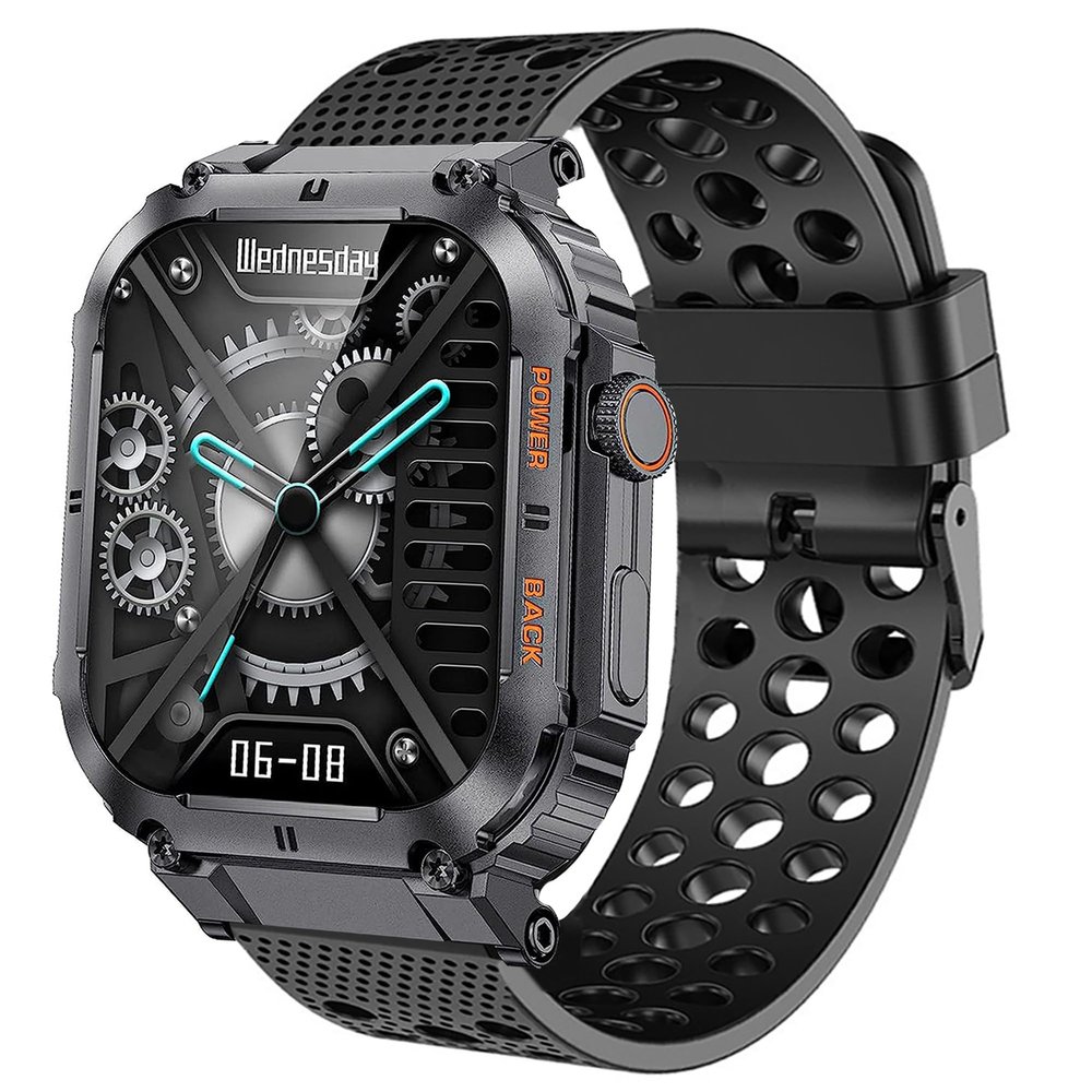 22mm Watch Band, Lamshaw Silicone Replacement Wristbands Sport Strap with Metal Buckle for Women Men Compatible with KACLUT Smart Watch/EIGIIS K57 Pro 1.96 Military Smart Watches/ESFOE K57 1.96