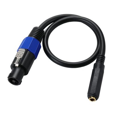Kework 0.5 Meter Speakon Speaker Cable, 2 Conductor 22AWG Copper, Twist Lock Speakon Male to 1/4 6.35mm Female TS Mono Plug Adapter Connector Converter Audio Cable