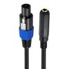 Kework 0.5 Meter Speakon Speaker Cable, 2 Conductor 22AWG Copper, Twist Lock Speakon Male to 1/4 6.35mm Female TS Mono Plug Adapter Connector Converter Audio Cable view 2