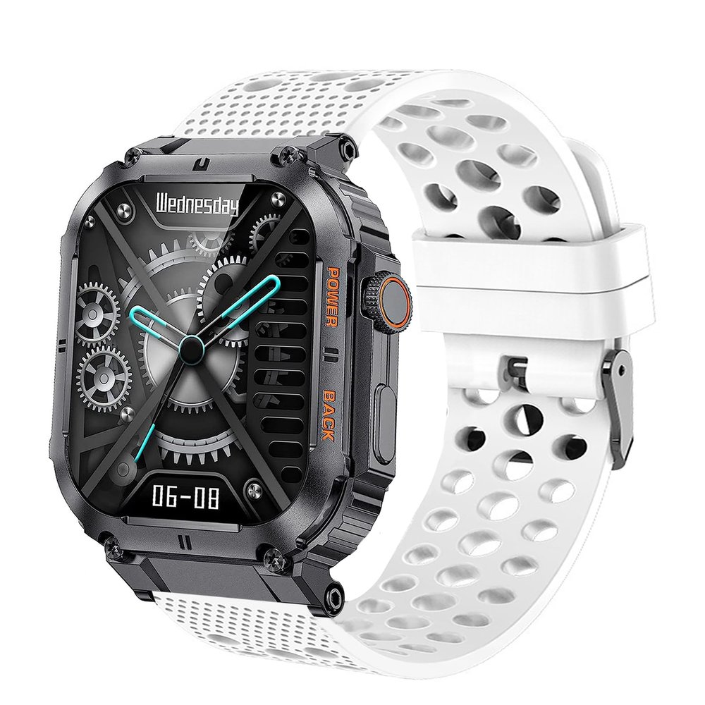 22mm Watch Band, Lamshaw Silicone Replacement Wristbands Sport Strap with Metal Buckle Compatible with KACLUT Smart Watch/EIGIIS K57 Pro 1.96 Military Smart Watches/ESFOE K57 1.96 Military Smart