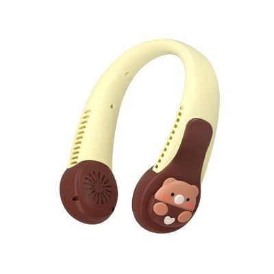 DDRPAD Cartoon Hanging Neck leafless Little Fan Portable Mute Rechargeable Fan
