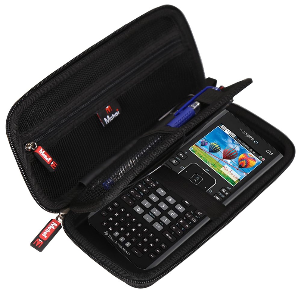 Mchoi Hard Case Suitable for Texas Instruments TI-84 Plus CE/TI-83 Plus/TI-84 Plus CE/TI-83 Plus/Casio fx-9750GIII Graphing Calculator, Extra Pocket for USB Cables, Manual, Pencil, Ruler, Black