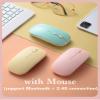 KMXDD Keyboard Case Mouse Compatible with iPad Air 11 inch M2/ iPad Air 5th 4th Generation 10.9, iPad Pro 11" 4th 3rd 2nd 1st Gen Keyboard Case Color Keys Removable Keyboard (Mint Green) view 4