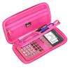 Mchoi Hard Case Suitable for Texas Instruments TI-84 Plus CE/TI-83 Plus/TI-84 Plus CE/TI-83 Plus/Casio fx-9750GIII Graphing Calculator, Extra Pocket for USB Cables, Manual, Pencil, Ruler, Pink view 1