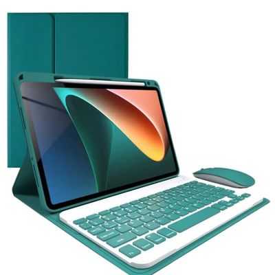 KMXDD Keyboard Case Mouse Compatible with iPad 9th Generation 10.2 iPad 8th 7th Generation iPad Air 3rd Gen iPad Pro 10.5 inch Keyboard Case Color Keys Removable Keyboard,Dark Green