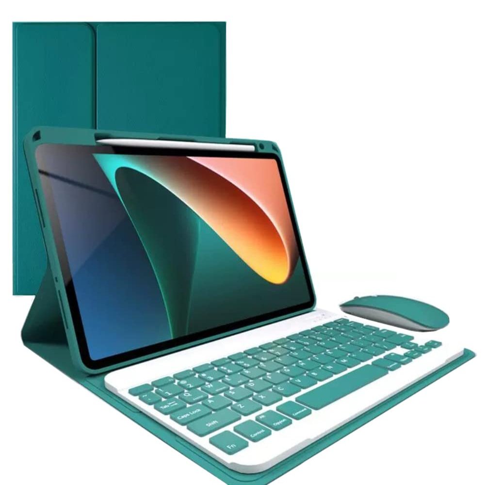 KMXDD Keyboard Case Mouse Compatible with iPad 9th Generation 10.2 iPad 8th 7th Generation iPad Air 3rd Gen iPad Pro 10.5 inch Keyboard Case Color Keys Removable Keyboard,Dark Green