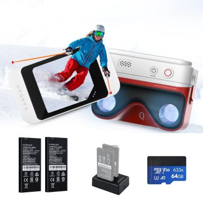KanDao QooCam EGO - Viewer-Integrated 3D VR Camera, 24MP/8K Photos/4K 60FPS Videos Stereoscopic 3D Instant Display Camera, Compatible on VR Headsets/AR Glasses/Projectors, Charging Kit