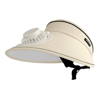 Summer Sun Hat with USB Charging Fan Hat, Outdoor Travel Riding Beach Empty Top Sun Hat, Sunshade with Fan (Beige)