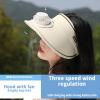 Summer Sun Hat with USB Charging Fan Hat, Outdoor Travel Riding Beach Empty Top Sun Hat, Sunshade with Fan (Beige) view 4