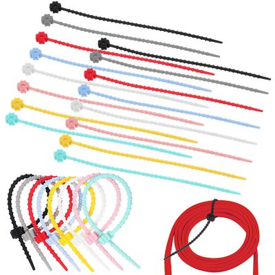 BESTOYARD 24Pcs hand chain slap on bracelets cable tie with flower decor colorful cable ties silicone lanyard colored lanyards ties for bundling reusable twist ties Toy key ring Organizer