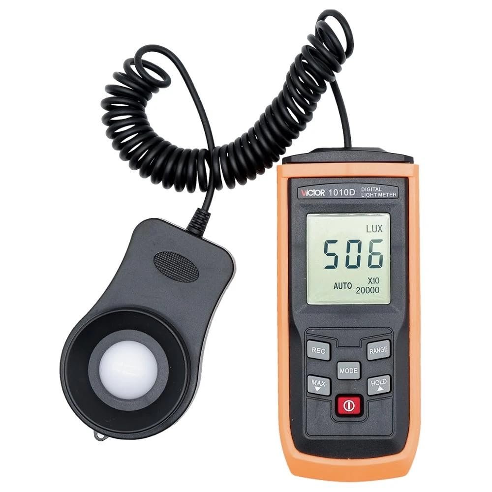 RuoShui 1010D Digital Light Meter Max 200,000Lux Luxmeter Luminance Lux Fc Test Illuminometers Photometer Auto LCD Illuminometer