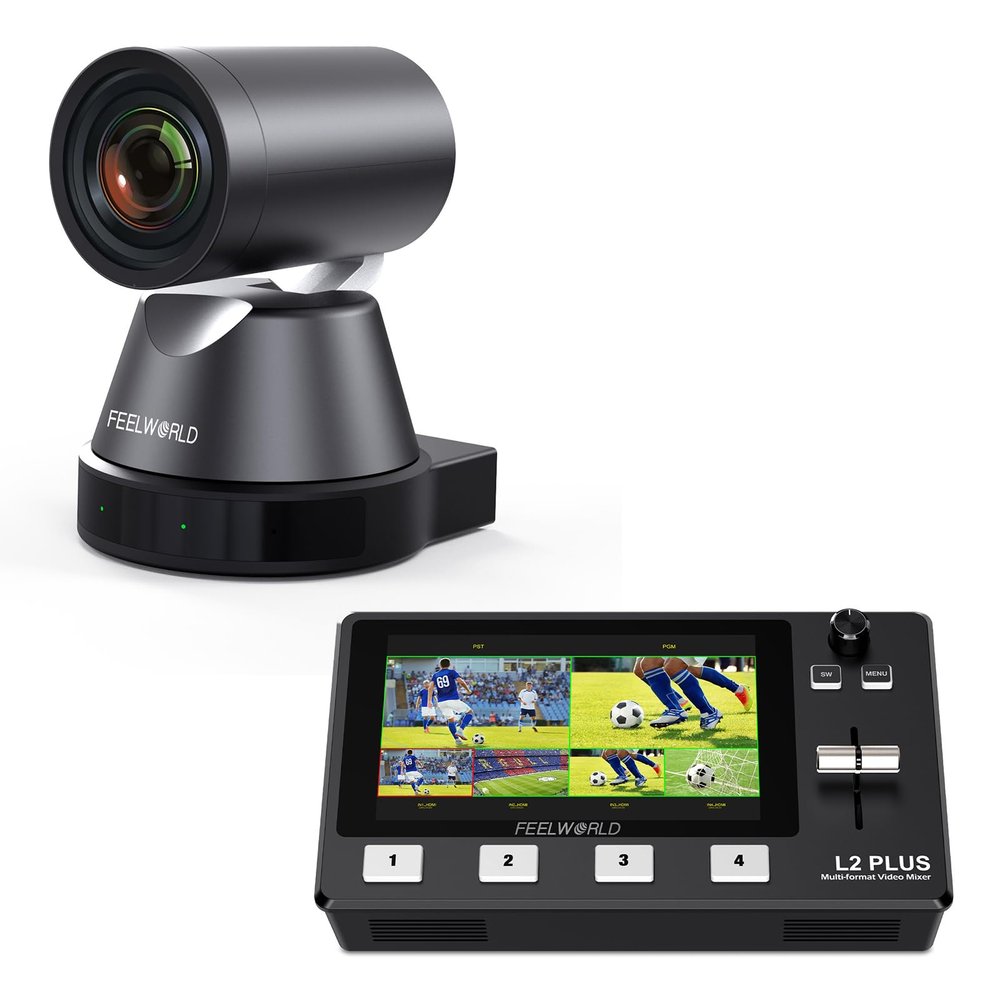 FEELWORLD L2 PLUS Video Switcher and 4K12X 4K PTZ Camera