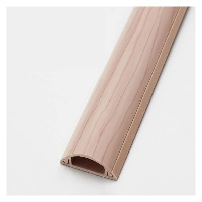 Floor Cable Cover, Semicircle Floor Cable Protector, Self-Adhesive Wire Hider Cover, Wood Grain Color, Perfect For Office, Home, Workshop, Warehouse, Concert Or Other Outdoor Surroundings, 1m Length (